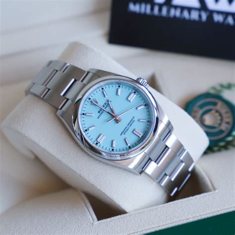 rolex oyster 36 turquoise|Rolex tiffany blue price.